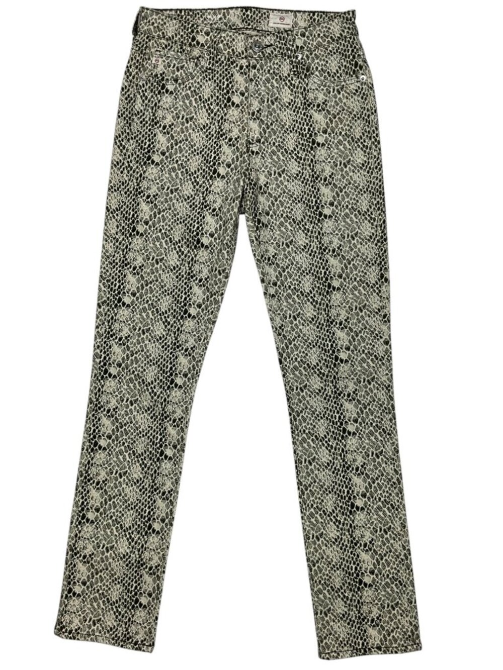 Adriano Goldschmied AG The Mari Jean 26 Snake Print High Rise Straight Leg